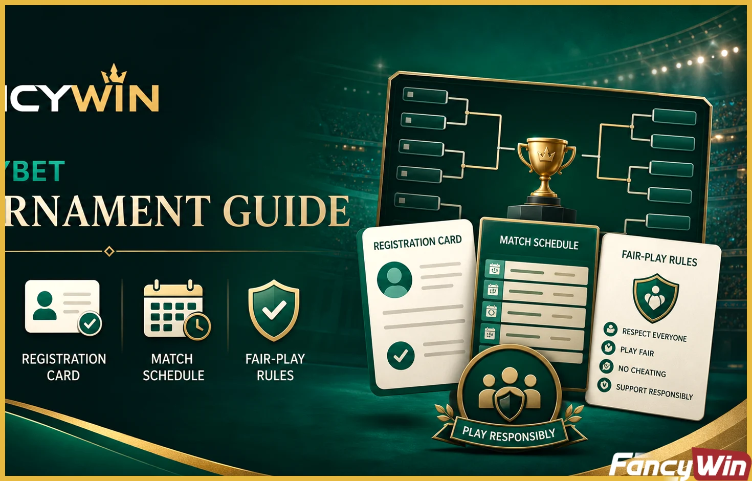 Fancybet Tournamentsের bracket, registration ও match rules visual