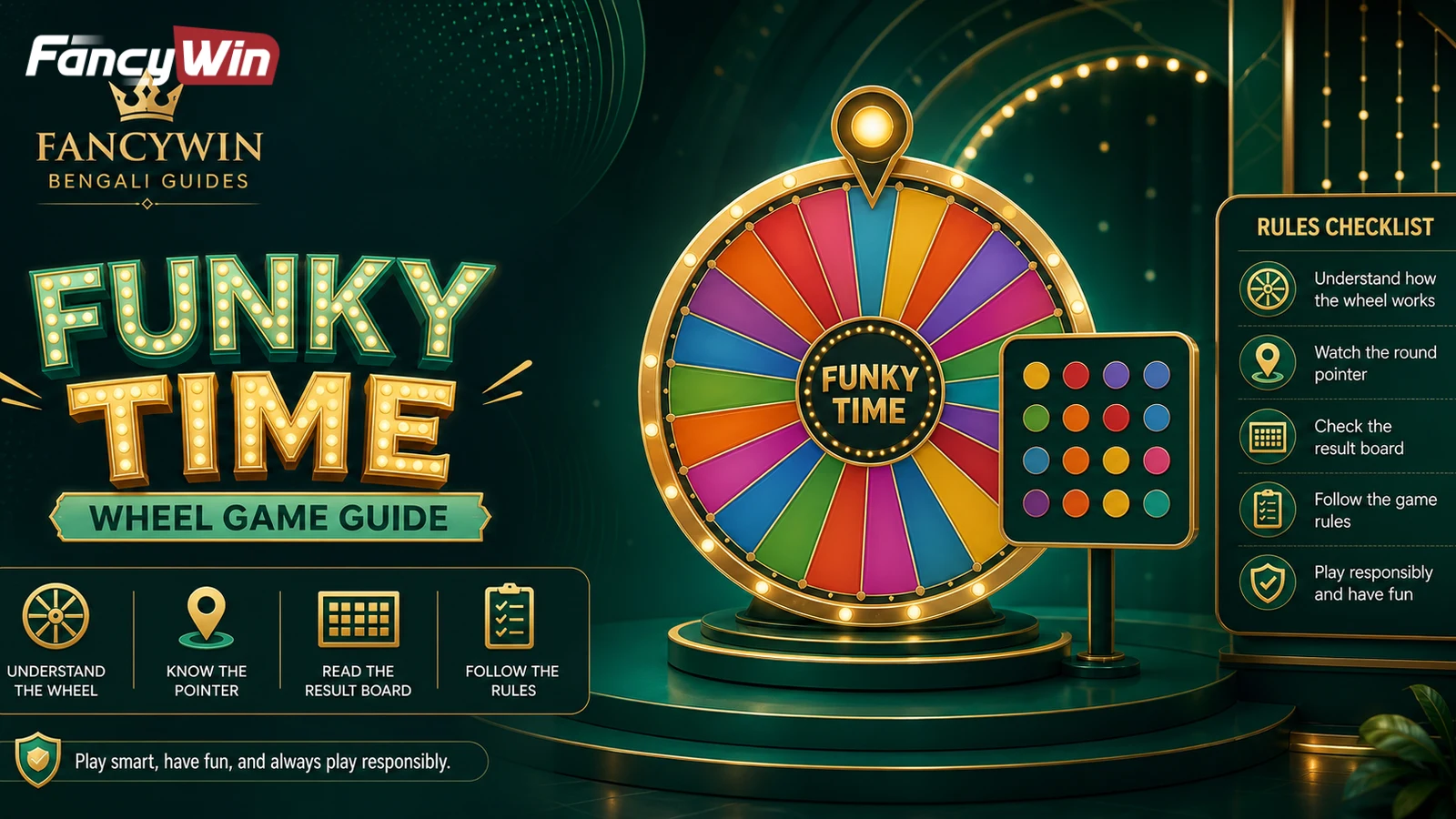 Funky Time: রাউন্ডের সময়সীমা ও ফলাফল যাচাই Funky Time-এ চাকার ঘর ও রাউন্ডের নিয়মের চিত্র